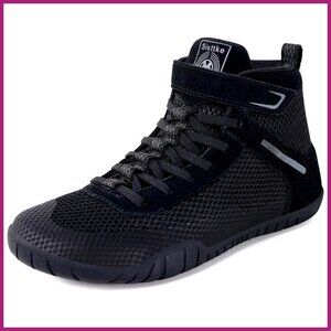 Zero Drop Wrestling Shoes with EVA Arch Support and Rubber Sole